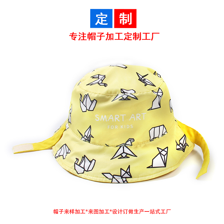 兒童帽子漁夫帽小孩女孩純棉布盆帽